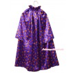 Halloween Pumpkin Dark Purple Satin Shawl Coat Costume Cape SH71
